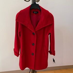 Ellen Tracy Vibrant Red Pea Coat